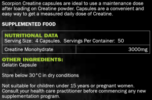 SCORPION CREATINE CAPSULE 200 CAPS