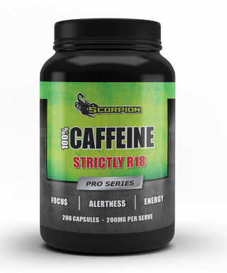SCORPION 100% Caffeine Capsules 200 Caps