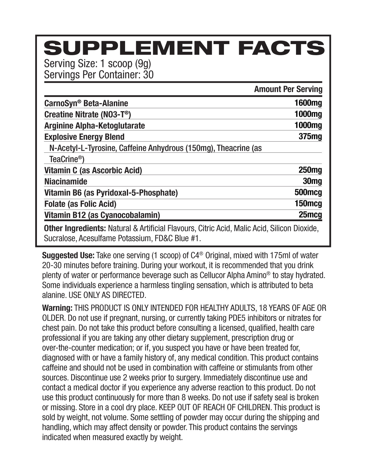 Cellucor C4 Pre Workout - 30 Serves