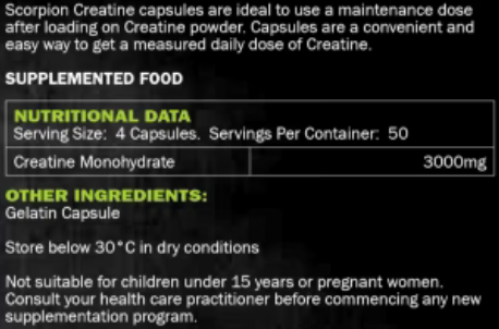Scorpion Creatine Capsule 100 caps