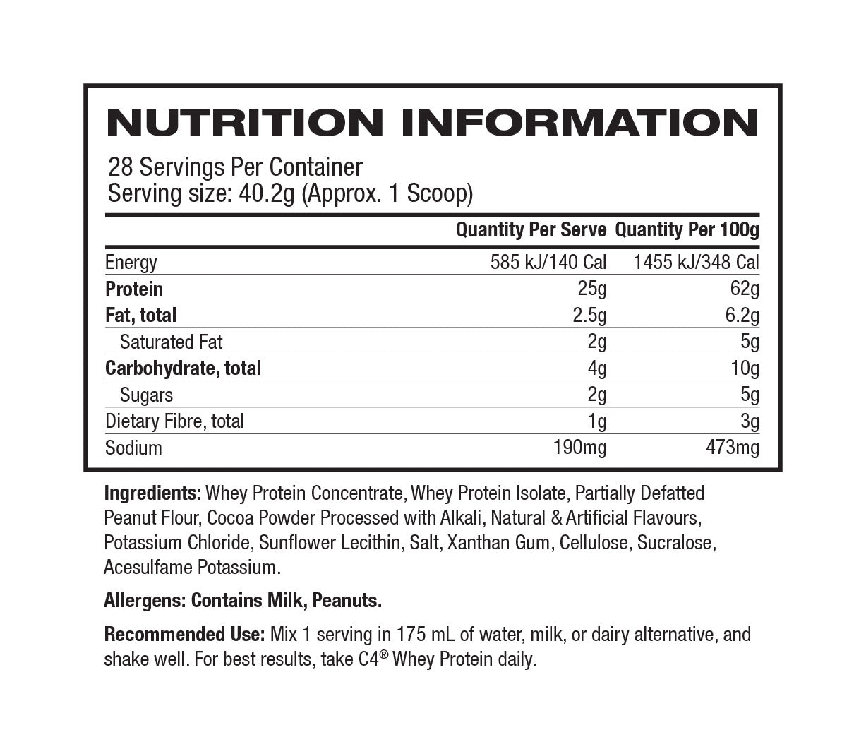 CELLUCOR C4 HERSHEYS WHEY PROTEIN - 5lb