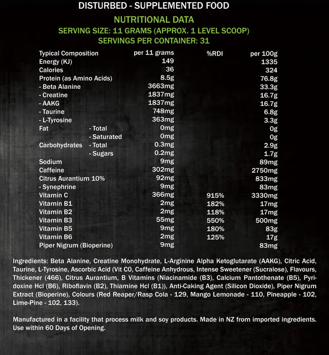 SCORPION DISTURBED PRE-WORKOUT 350G