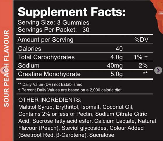 Swolleys Creatine Monohydrate Gummy Bears (5g Creatine per serve) - 30 servings