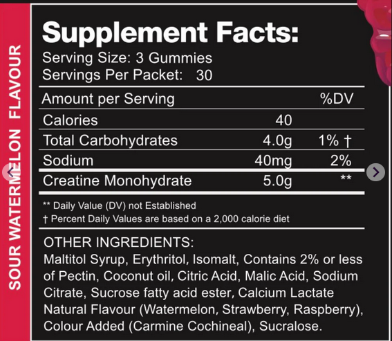 Swolleys Creatine Monohydrate Gummy Bears (5g Creatine per serve) - 30 servings