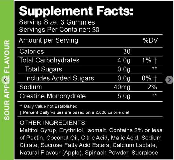 Swolleys Creatine Monohydrate Gummy Bears (5g Creatine per serve) - 30 servings