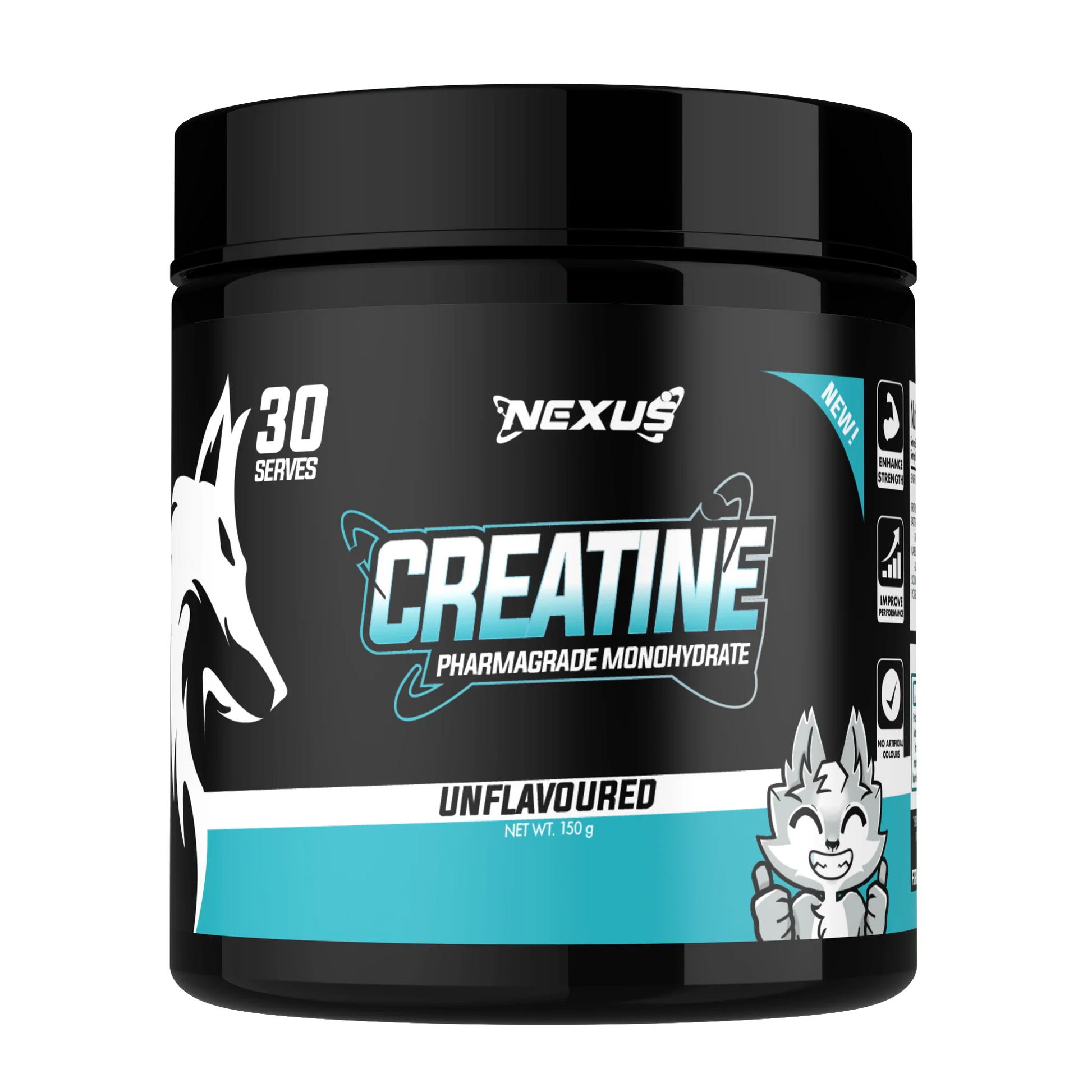 Nexus Creatine supplement container on a white background