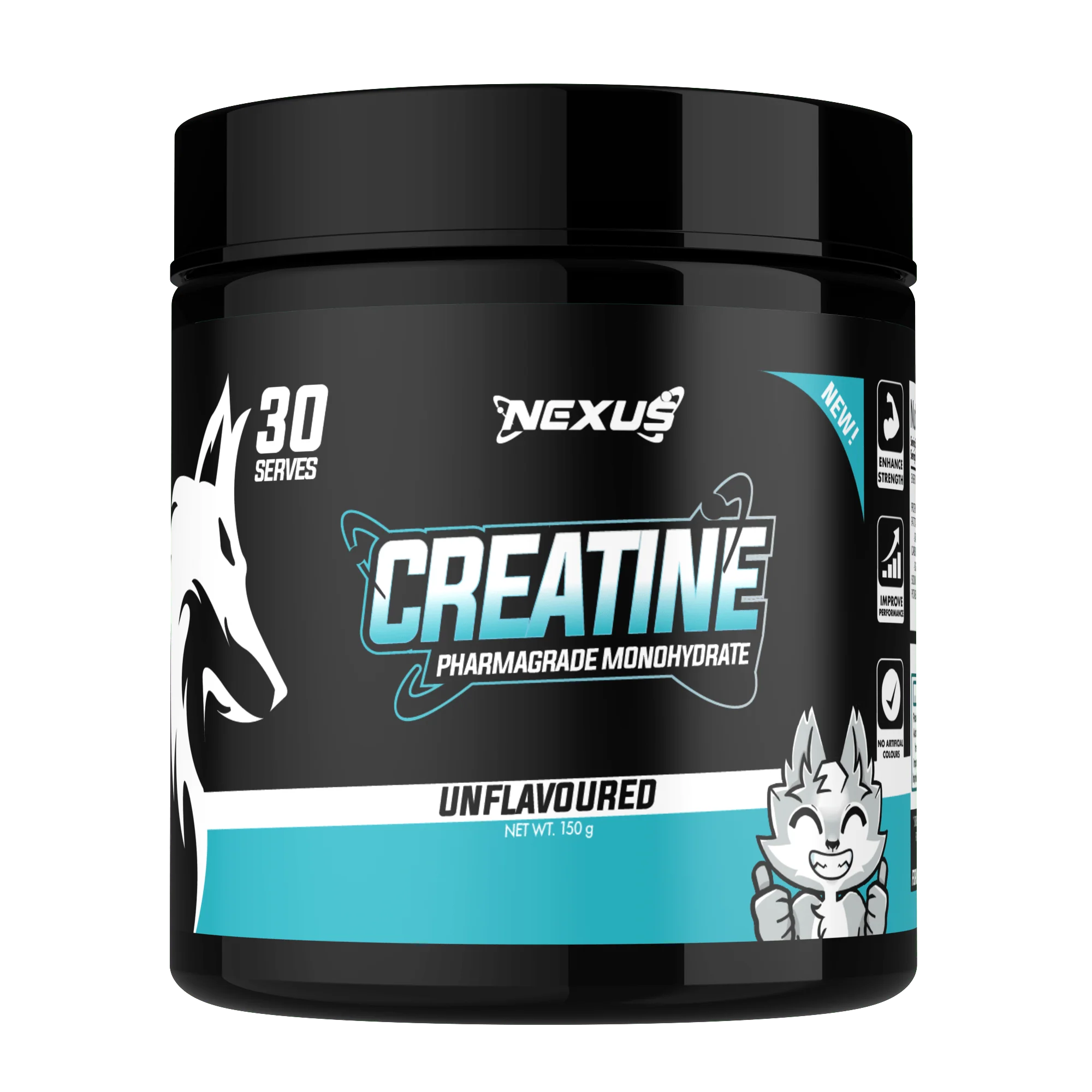 Nexus Creatine supplement container on a white background