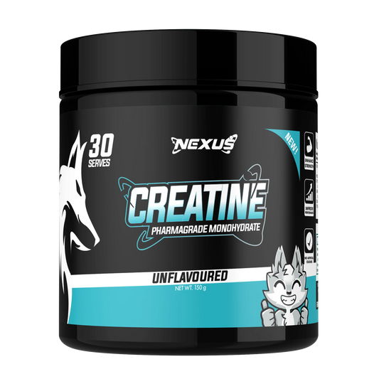 Nexus Creatine supplement container on a white background
